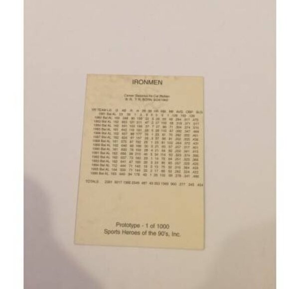 Sports Heroes Of The 90's Ironmen Prototype Cal Ripken Jr Lou Gehrig (053) - Picture 2 of 2